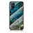 Coque Contour Silicone et Vitre Motif Fantaisie Miroir Etui Housse pour Samsung Galaxy M31s Bleu