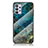 Coque Contour Silicone et Vitre Motif Fantaisie Miroir Etui Housse pour Samsung Galaxy M32 5G Bleu