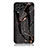 Coque Contour Silicone et Vitre Motif Fantaisie Miroir Etui Housse pour Samsung Galaxy M33 5G Or et Noir