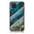 Coque Contour Silicone et Vitre Motif Fantaisie Miroir Etui Housse pour Samsung Galaxy M42 5G Bleu