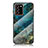 Coque Contour Silicone et Vitre Motif Fantaisie Miroir Etui Housse pour Samsung Galaxy Note 20 Ultra 5G Bleu