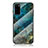 Coque Contour Silicone et Vitre Motif Fantaisie Miroir Etui Housse pour Samsung Galaxy S20 Bleu