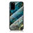 Coque Contour Silicone et Vitre Motif Fantaisie Miroir Etui Housse pour Samsung Galaxy S20 Plus 5G Bleu