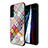 Coque Contour Silicone et Vitre Motif Fantaisie Miroir Etui Housse pour Samsung Galaxy S22 5G Colorful