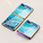 Coque Contour Silicone et Vitre Motif Fantaisie Miroir Etui Housse pour Samsung Galaxy Z Flip Bleu Ciel