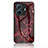 Coque Contour Silicone et Vitre Motif Fantaisie Miroir Etui Housse pour Vivo iQOO Z6 Pro 5G Rouge