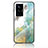 Coque Contour Silicone et Vitre Motif Fantaisie Miroir Etui Housse pour Vivo X70 Pro 5G Vert