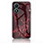 Coque Contour Silicone et Vitre Motif Fantaisie Miroir Etui Housse pour Vivo Y02S Rouge