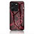 Coque Contour Silicone et Vitre Motif Fantaisie Miroir Etui Housse pour Vivo Y35 4G Rouge