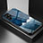 Coque Contour Silicone et Vitre Paillette Etoile Miroir Etui Housse S01 pour Samsung Galaxy S21 Ultra 5G Bleu