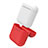 Coque de Protection en Silicone avec Mousqueton pour Boitier de Charge de Airpods A03 Rouge Petit