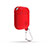 Coque de Protection en Silicone avec Mousqueton pour Boitier de Charge de Airpods C08 Rouge