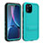 Coque Etanche Contour Silicone et Plastique Housse Etui Waterproof 360 Degres avec Support pour Apple iPhone 11 Pro Max Cyan