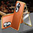 Coque Luxe Aluminum Metal et Cuir Housse Etui 360 Degres P01 pour Oppo Reno11 Pro 5G Orange