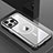 Coque Luxe Aluminum Metal Housse et Bumper Silicone Etui avec Mag-Safe Magnetic Magnetique QC1 pour Apple iPhone 13 Pro Max Argent