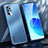 Coque Luxe Aluminum Metal Housse et Bumper Silicone Etui J01 pour Oppo Reno6 Pro 5G India Bleu