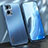 Coque Luxe Aluminum Metal Housse et Bumper Silicone Etui J01 pour Oppo Reno7 Pro 5G Bleu