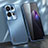 Coque Luxe Aluminum Metal Housse et Bumper Silicone Etui J01 pour Oppo Reno8 Pro+ Plus 5G Bleu