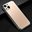 Coque Luxe Aluminum Metal Housse et Bumper Silicone Etui JL2 pour Apple iPhone 13 Or