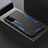 Coque Luxe Aluminum Metal Housse et Bumper Silicone Etui pour Oppo A74 5G Bleu