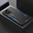 Coque Luxe Aluminum Metal Housse et Bumper Silicone Etui pour Oppo Find X3 5G Bleu