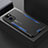 Coque Luxe Aluminum Metal Housse et Bumper Silicone Etui pour Oppo Find X5 Lite 5G Bleu