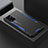 Coque Luxe Aluminum Metal Housse et Bumper Silicone Etui pour Samsung Galaxy A72 5G Bleu