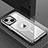 Coque Luxe Aluminum Metal Housse et Bumper Silicone Etui QC1 pour Apple iPhone 14 Argent