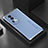 Coque Luxe Aluminum Metal Housse Etui 360 Degres pour Oppo Reno10 Pro+ Plus 5G Argent et Bleu