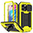 Coque Luxe Aluminum Metal Housse Etui 360 Degres RJ1 pour Apple iPhone 14 Pro Jaune