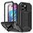 Coque Luxe Aluminum Metal Housse Etui 360 Degres RJ1 pour Apple iPhone 14 Pro Noir