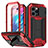 Coque Luxe Aluminum Metal Housse Etui 360 Degres RJ1 pour Apple iPhone 14 Pro Rouge