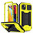 Coque Luxe Aluminum Metal Housse Etui 360 Degres RJ2 pour Apple iPhone 13 Jaune