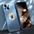 Coque Luxe Aluminum Metal Housse Etui M08 pour Apple iPhone 15 Plus Bleu