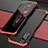 Coque Luxe Aluminum Metal Housse Etui pour Huawei Honor V30 5G Rouge et Noir