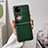 Coque Luxe Cuir et Plastique Housse Etui Mat B02H pour Huawei P60 Pocket Vert