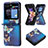 Coque Luxe Cuir et Plastique Housse Etui Mat BF1 pour Samsung Galaxy Z Flip5 5G Bleu