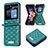 Coque Luxe Cuir et Plastique Housse Etui Mat BF5 pour Samsung Galaxy Z Flip5 5G Vert