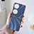 Coque Luxe Cuir et Plastique Housse Etui Mat BH2 pour Huawei P60 Pocket Bleu
