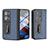 Coque Luxe Cuir et Plastique Housse Etui Mat BH7 pour Oppo Find N2 5G Bleu