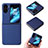 Coque Luxe Cuir et Plastique Housse Etui Mat BY1 pour Oppo Find N2 Flip 5G Bleu