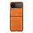 Coque Luxe Cuir et Plastique Housse Etui Mat C07 pour Samsung Galaxy Z Flip4 5G Orange