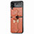 Coque Luxe Cuir et Plastique Housse Etui Mat L05 pour Samsung Galaxy Z Flip3 5G Orange
