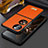 Coque Luxe Cuir et Plastique Housse Etui Mat LD1 pour Huawei P60 Pocket Orange