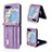 Coque Luxe Cuir et Plastique Housse Etui Mat LZ2 pour Samsung Galaxy Z Flip5 5G Violet