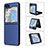 Coque Luxe Cuir et Plastique Housse Etui Mat LZ3 pour Samsung Galaxy Z Flip5 5G Bleu