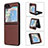 Coque Luxe Cuir et Plastique Housse Etui Mat LZ3 pour Samsung Galaxy Z Flip5 5G Marron