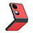 Coque Luxe Cuir et Plastique Housse Etui Mat QH2 pour Huawei P60 Pocket Rouge