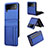 Coque Luxe Cuir et Plastique Housse Etui Mat R03 pour Samsung Galaxy Z Flip3 5G Bleu