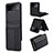 Coque Luxe Cuir et Plastique Housse Etui Mat R03 pour Samsung Galaxy Z Flip3 5G Noir